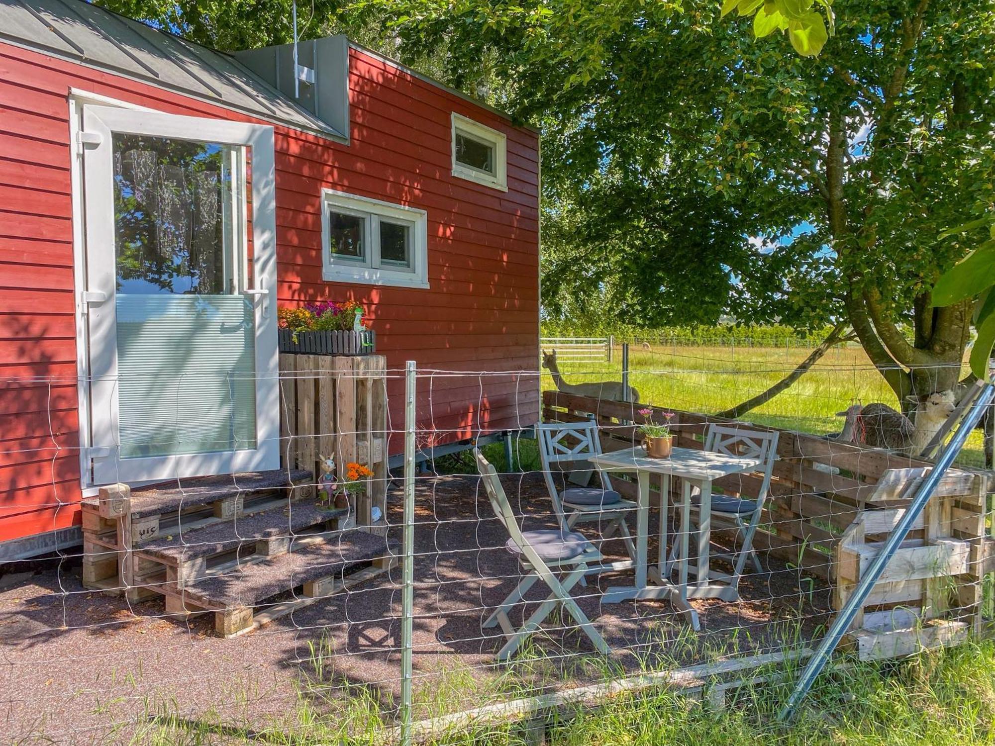 Tiny House auf der Alpaka Farm Villa Rubkow Bagian luar foto